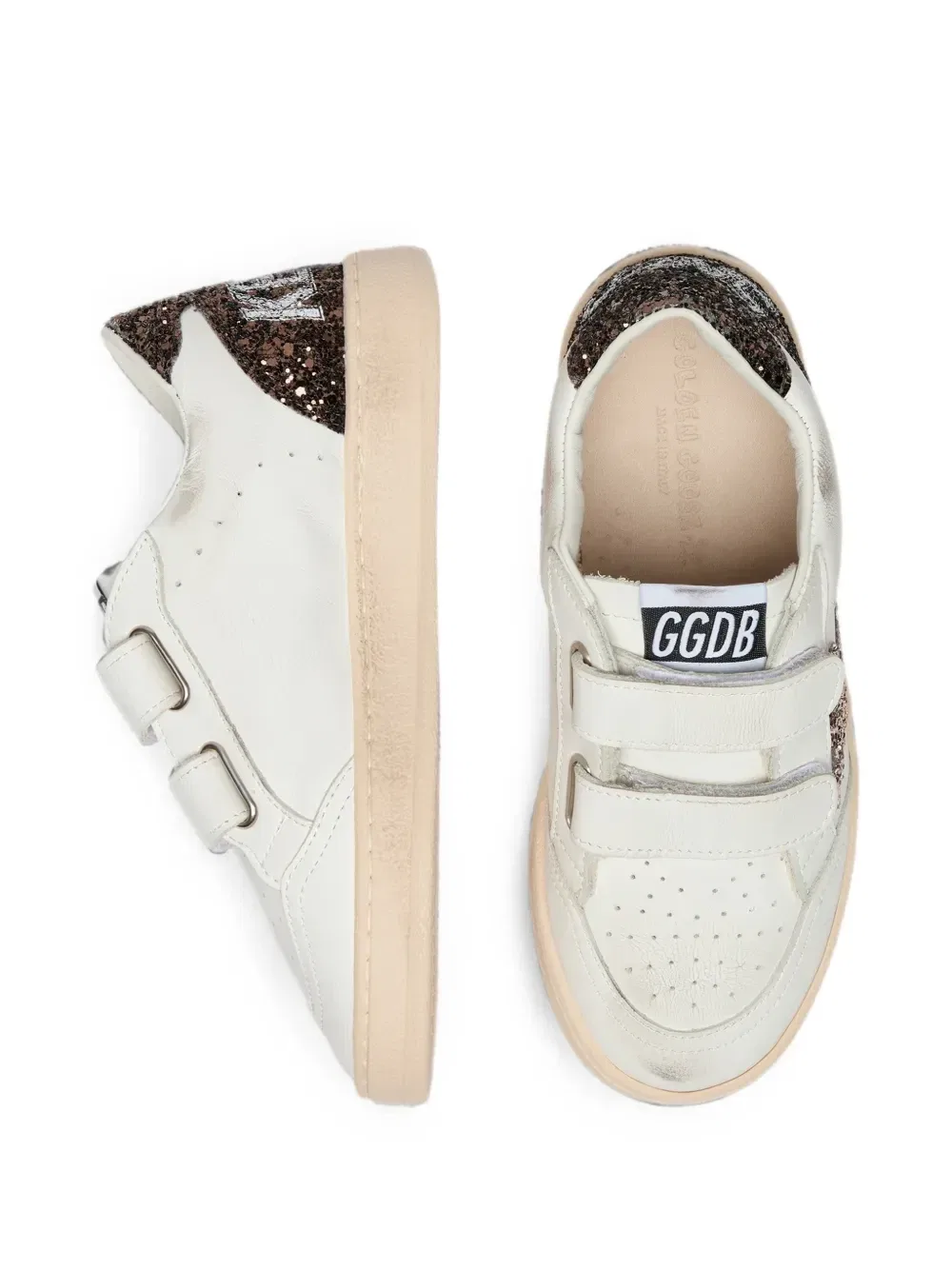 Кеды Ball Star с блестками Golden Goose Kids, белый — фото 4