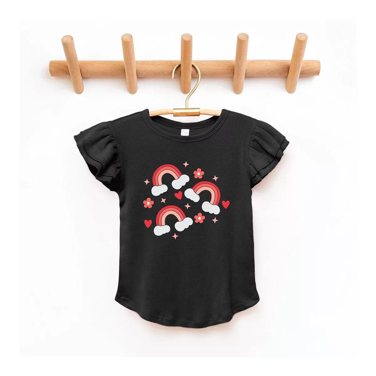 Детская футболка для девочек с коротким рукавом The Juniper Shop, Black