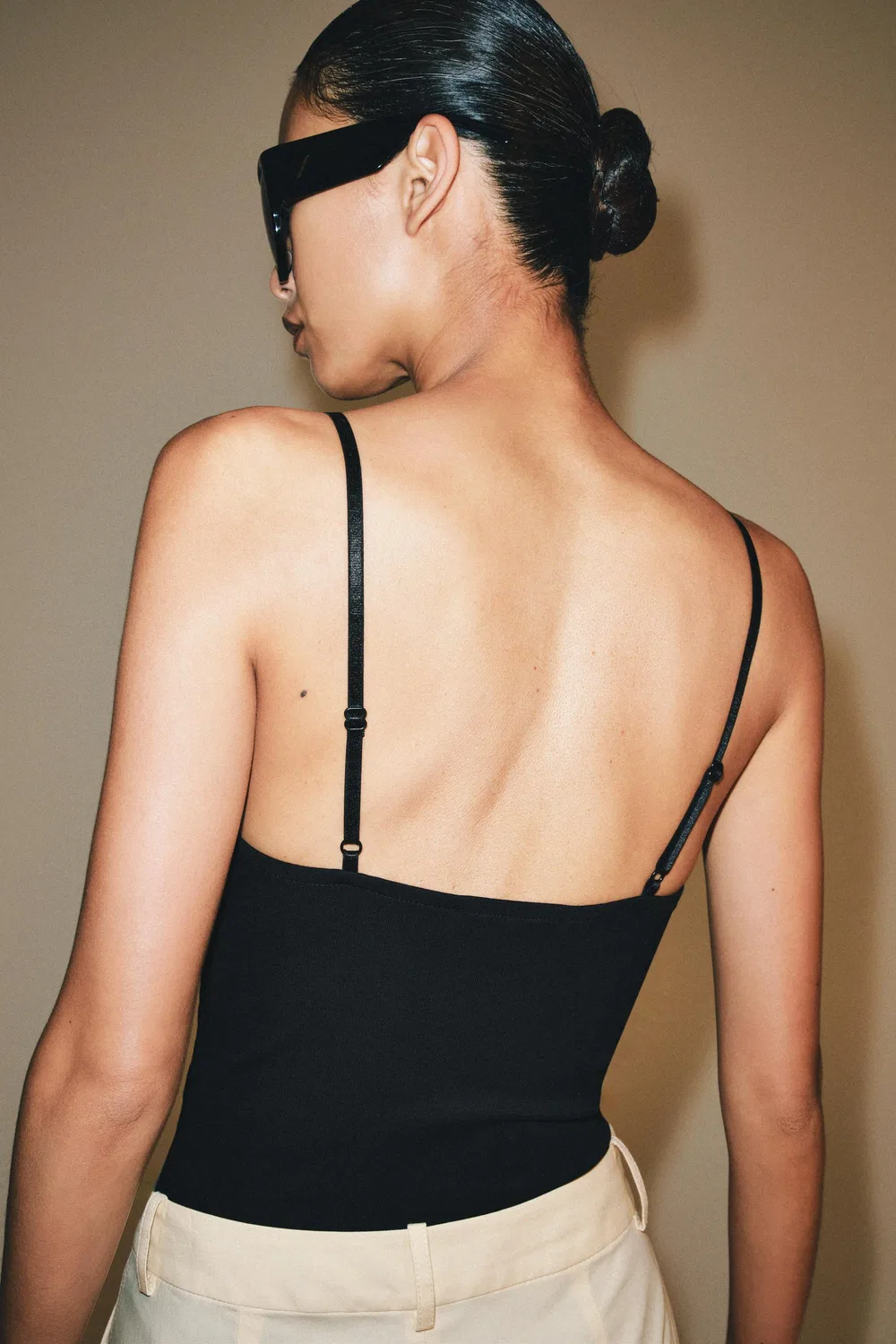 Боди с тонкими бретелями ZARA, Black — фото 3