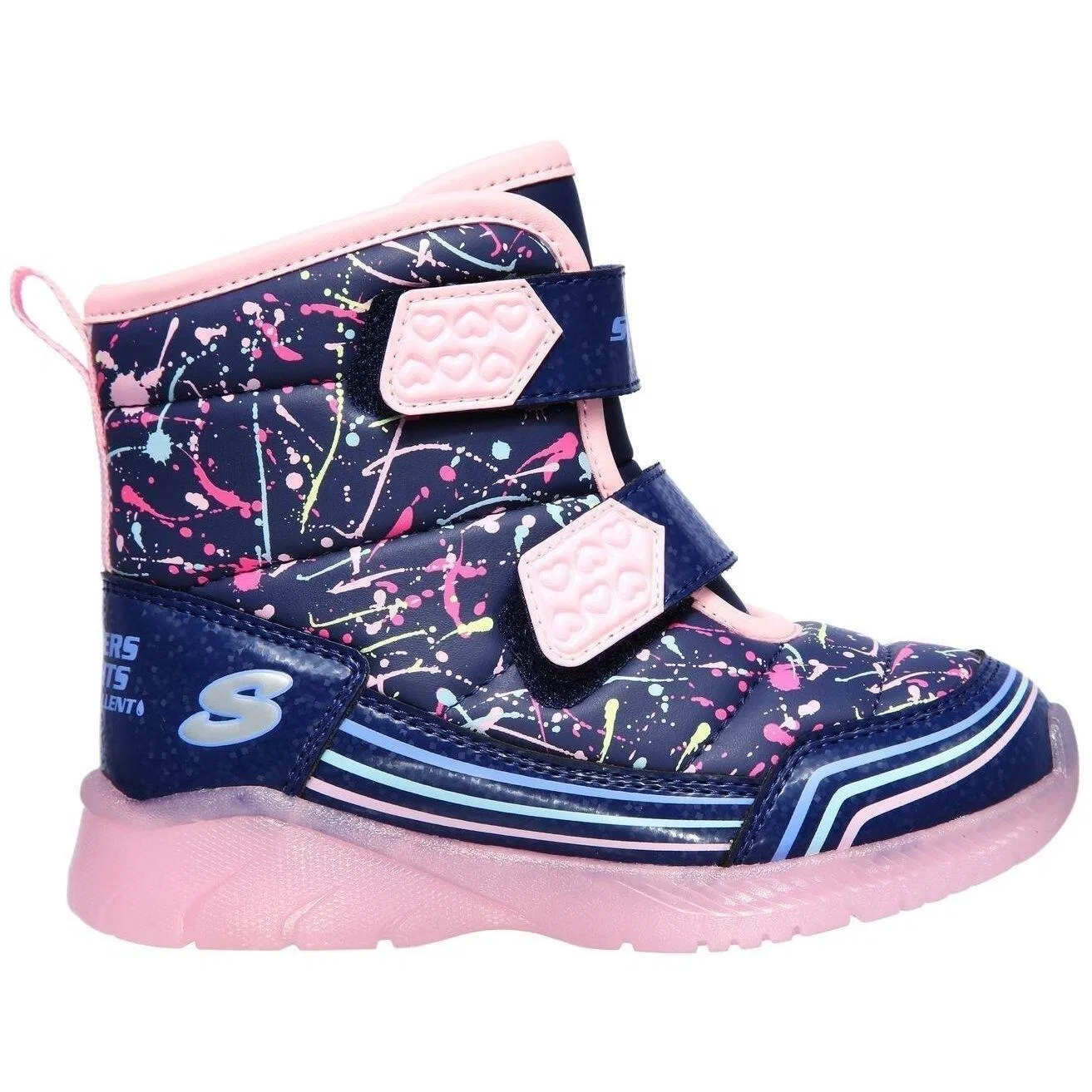 Детские ботинки для девочек с подсветкой Illumi-Brights Power Paint Skechers, Darkblau Rosa — фото 2