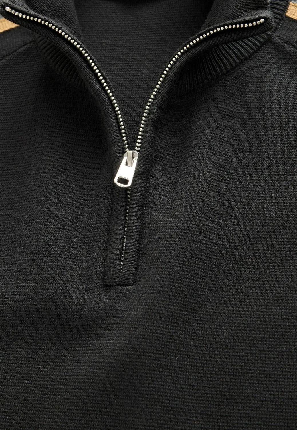 Свитер стандартного кроя с молнией на четверть длины Next, Black Overarm Stripe — фото 4