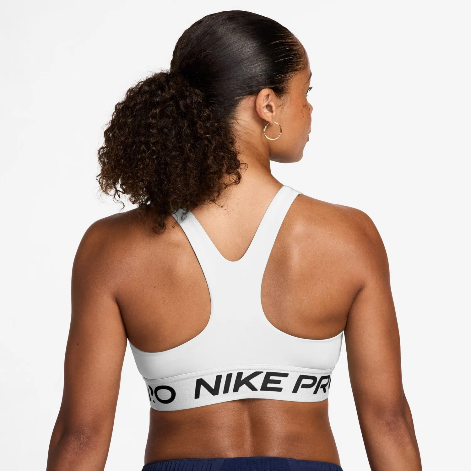 Женский спортивный бюстгальтер быстросохнущий Nike, White/Black — фото 2
