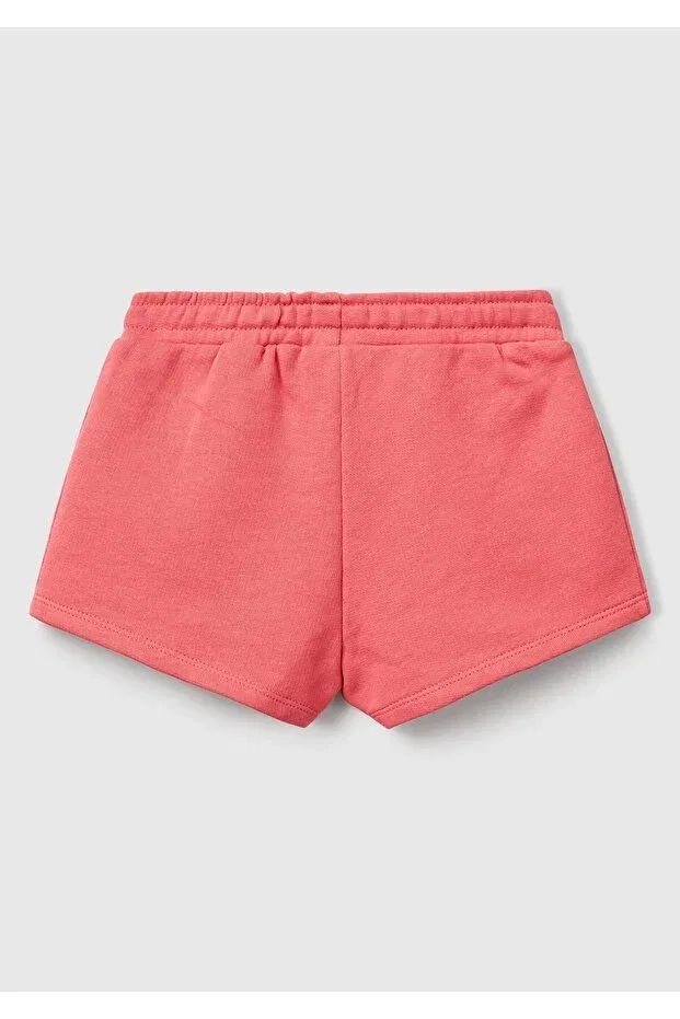 Детские шорты для девочек хлопковые Benetton, Pink — фото 2