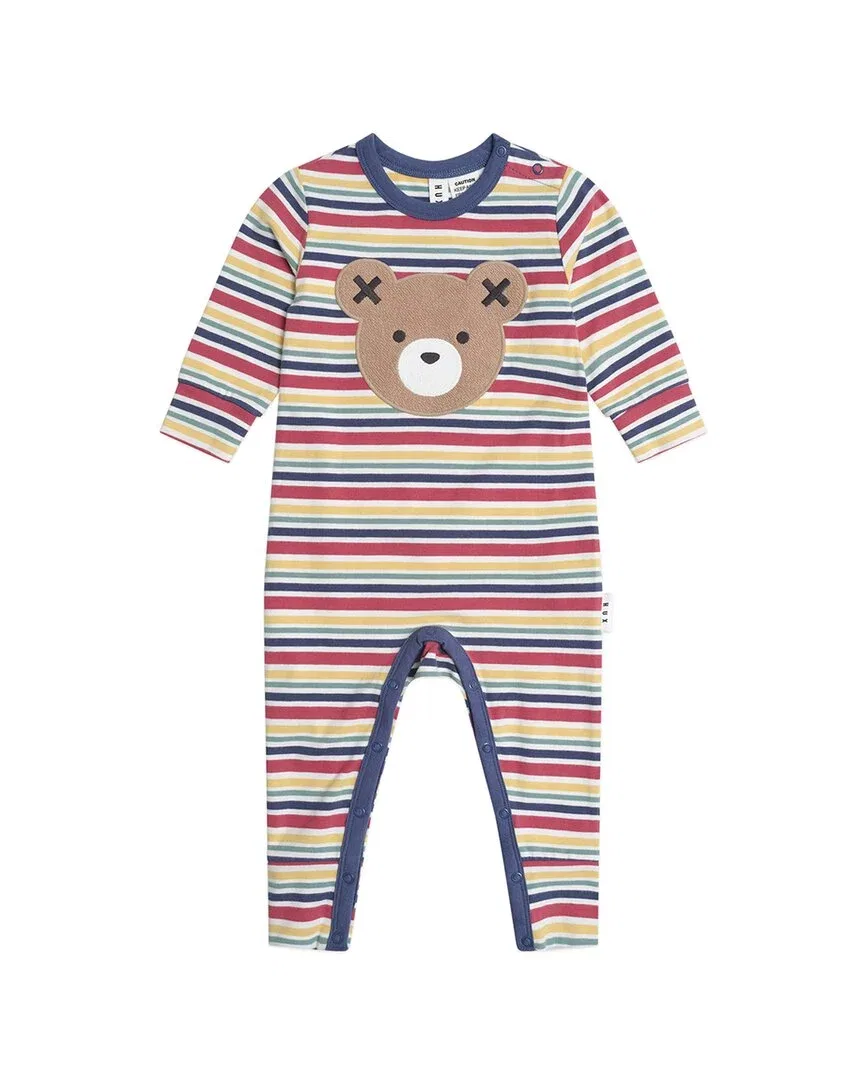 Детский боди-комбинезон с вышивкой Huxbear Vintage Stripe Huxbaby, мультиколор