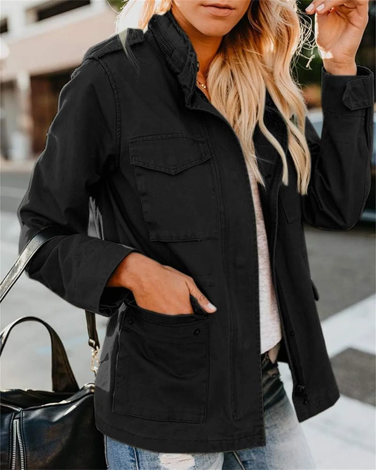 Женская куртка с множеством карманов Military Jacket, green — фото 3