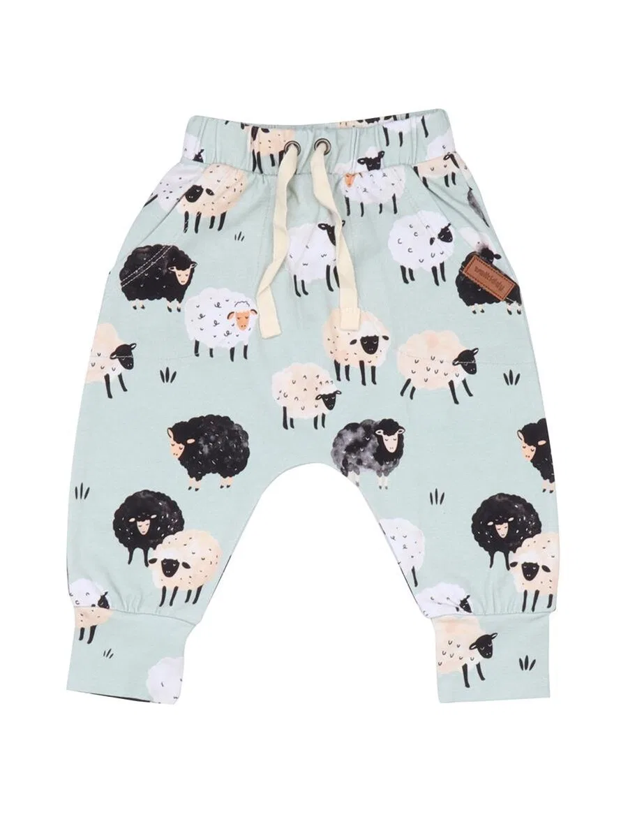 Брюки Walkiddy Regular Pants 'Walkiddy - Fluffy Sheeps Jogger' зеленого цвета