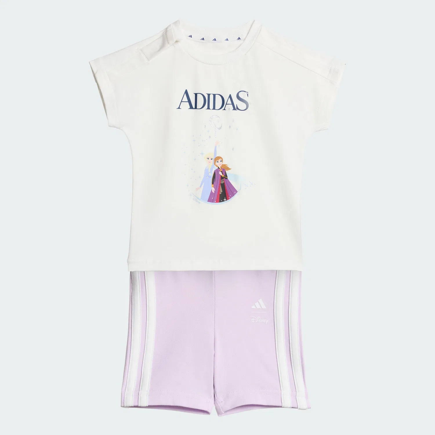 Детский комплект из футболки и шорт с принтом Elsa adidas Disney Die Eiskonigin, Цвет Weiss / Dunkelblau — фото 4