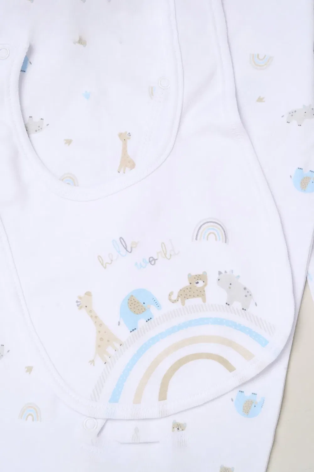 Детский комплект из 5 предметов с животными и принтом радуги Rock A Bye Baby, White — фото 4