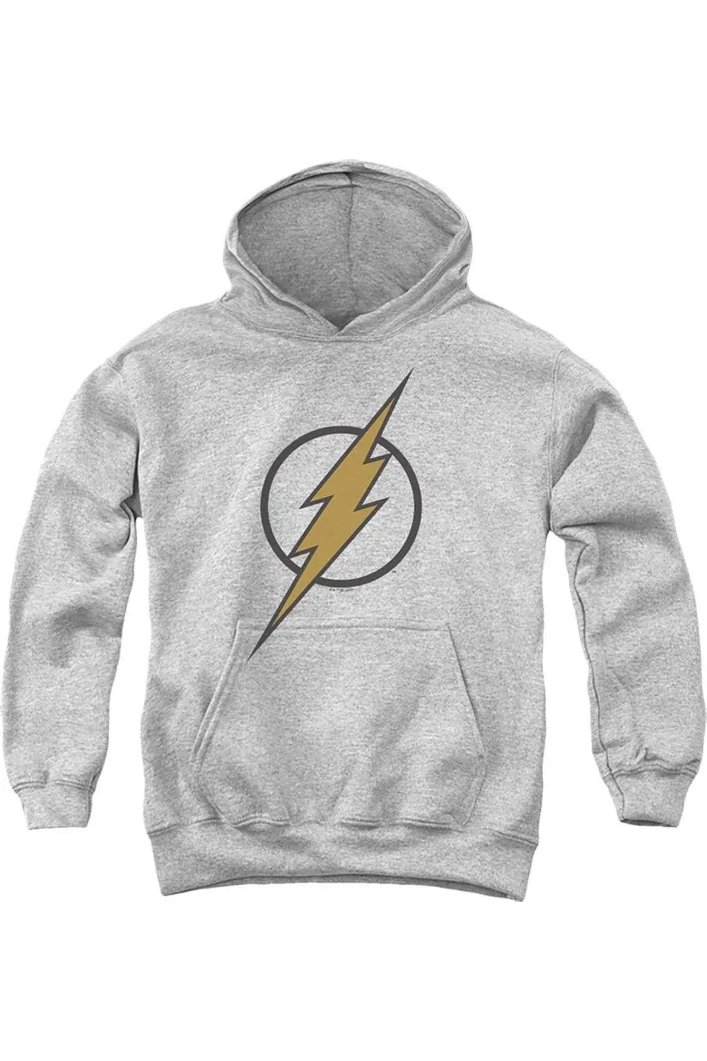 Детское худи для мальчиков с принтом Justice League Flash Muted Color Bolt Gildan, Athletic Heather