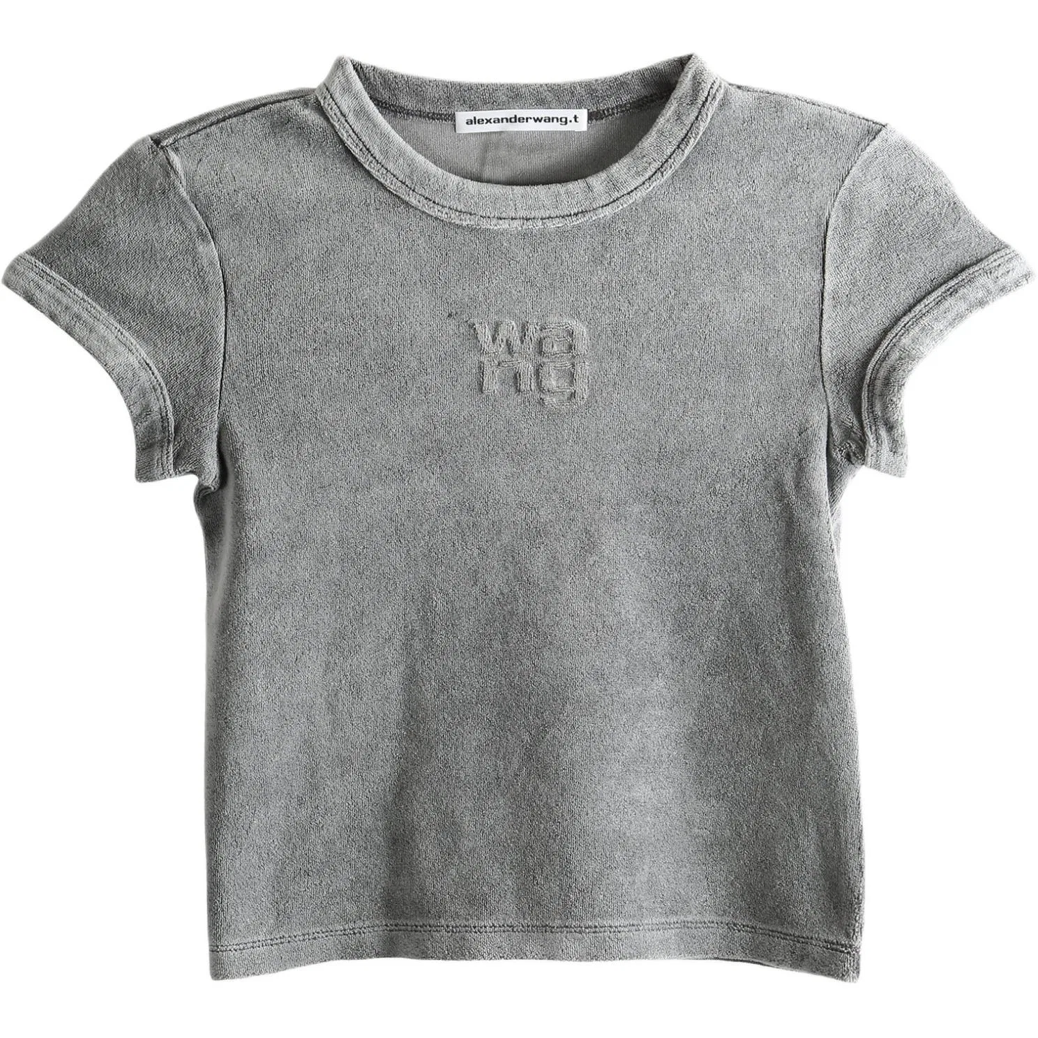 Женская футболка с круглым вырезом из вымытого сплава цвета Alexander Wang, Washed Alloy Color