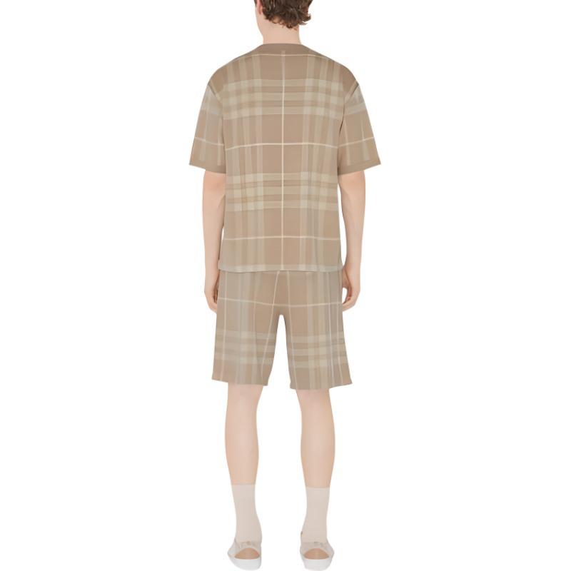 Шорты Burberry SS23 Check Жаккард Шерсть Шёлк, Мягкий Рыжевато-Коричневый — фото 4