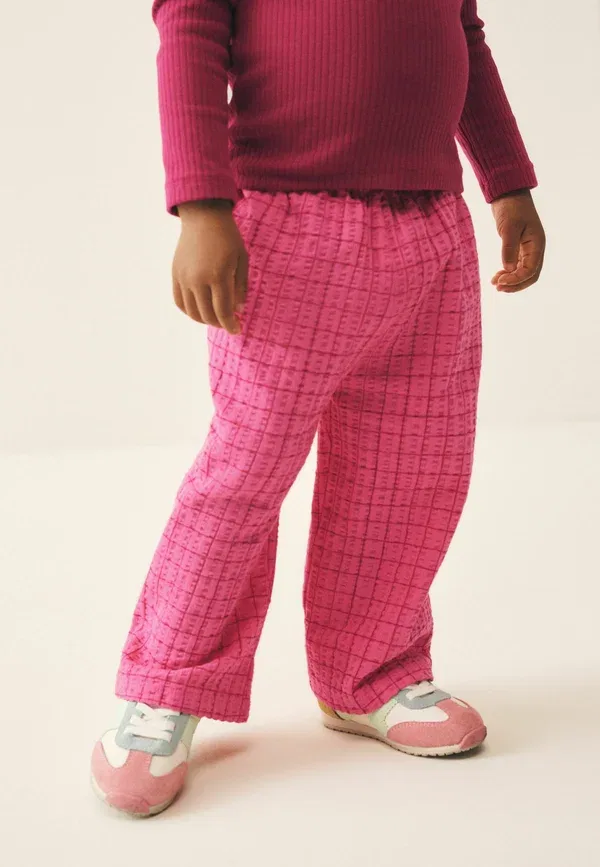Брюки с эластичным поясом Regular fit Next Pink Check, розовый — фото 2