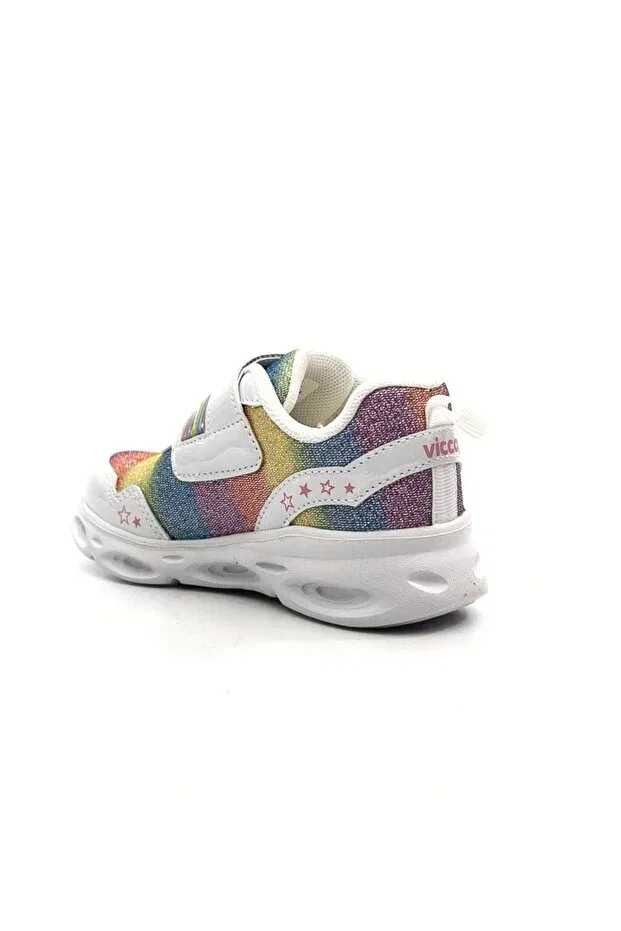 Детские кроссовки для девочек с подсветкой Vicco, White — фото 3