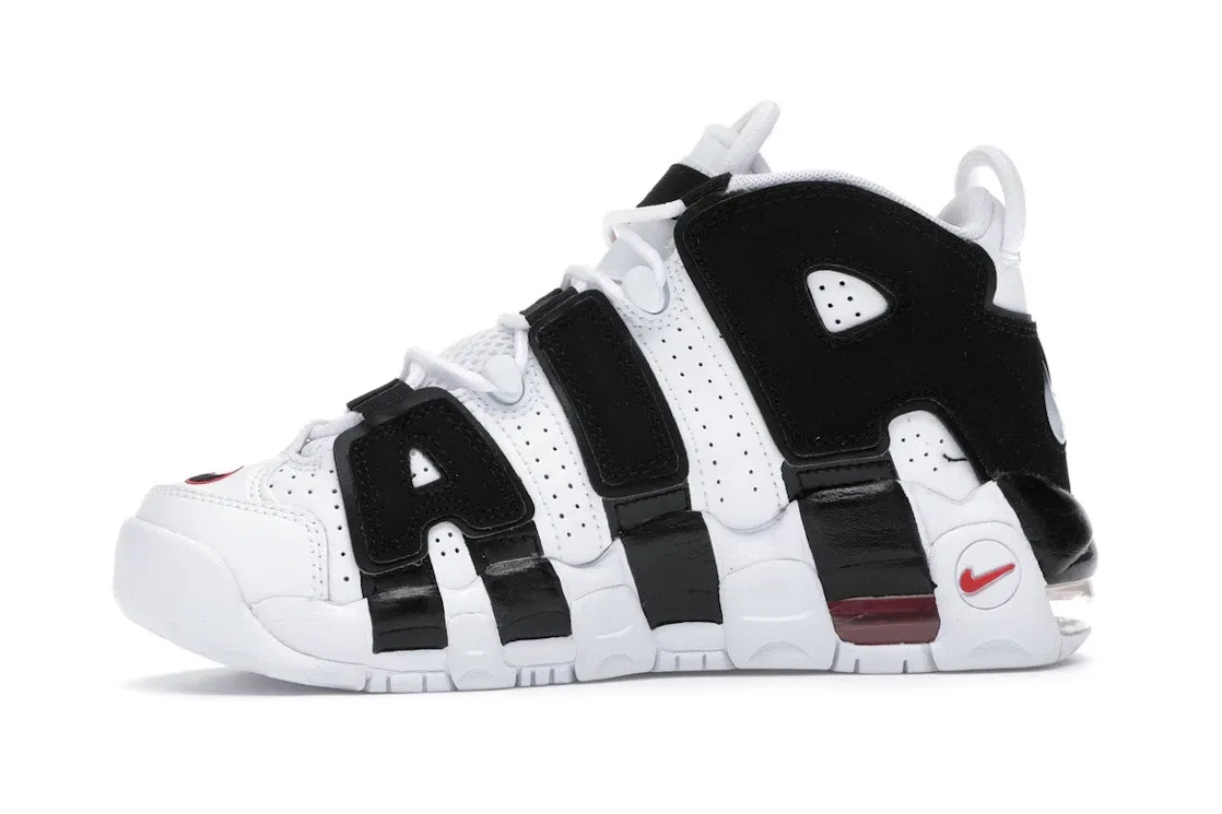 Детские кроссовки для мальчиков с принтом Nike Air More Uptempo Nike, White/Black-University Red — фото 3