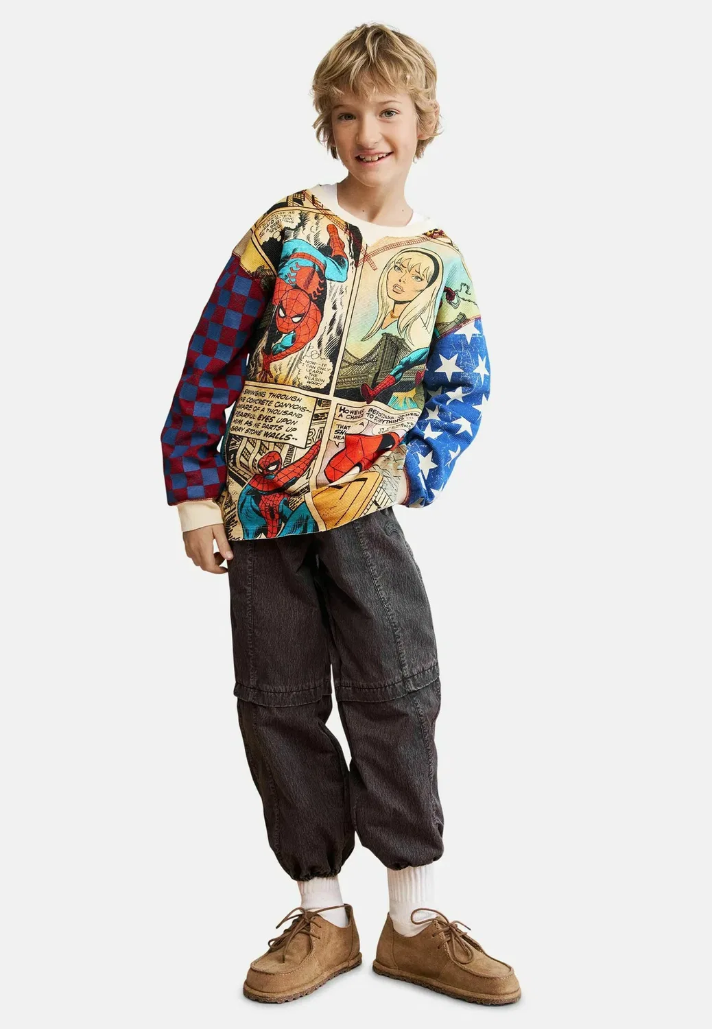 Футболка с принтом из комиксов Marvel, с длинными рукавами Desigual, White