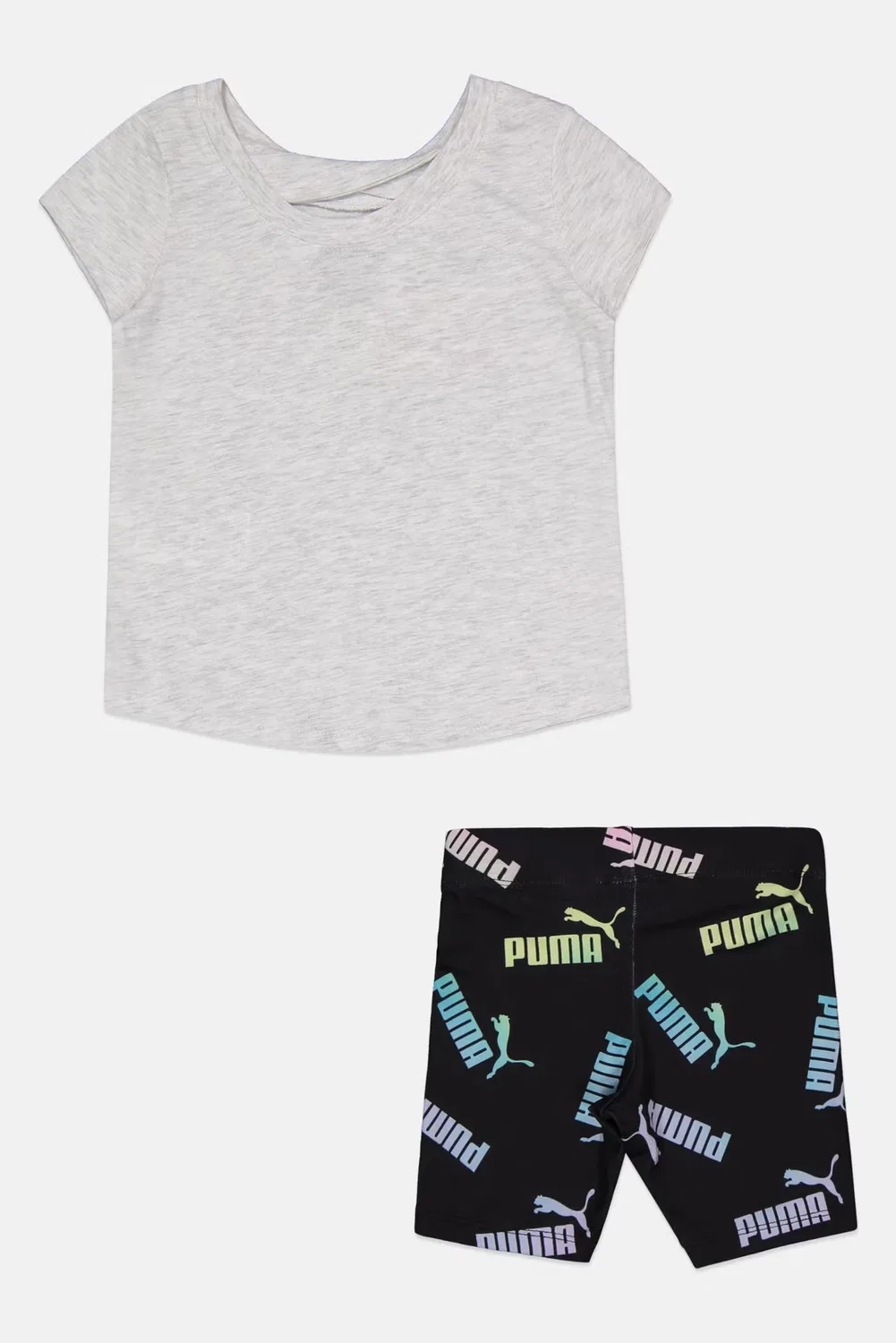 Комплект спортивный с футболкой и шортами Puma, серый — фото 2