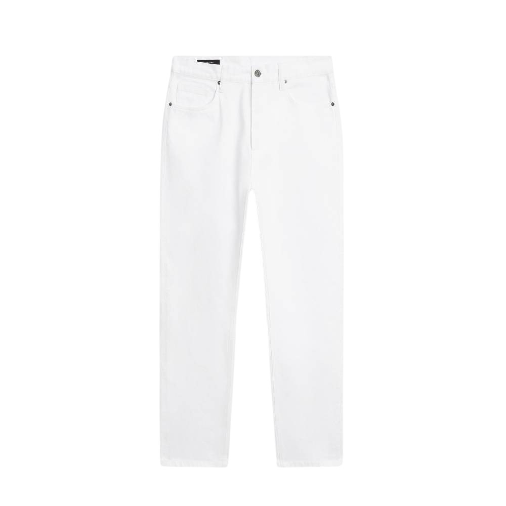 Брюки  Massimo Dutti Straight-leg Denim-effect, белый