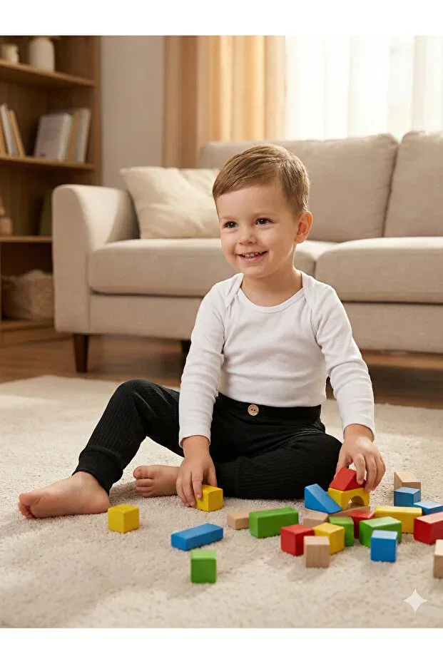 Детские леггинсы для девочек хлопковые Tinytrends, Black — фото 3
