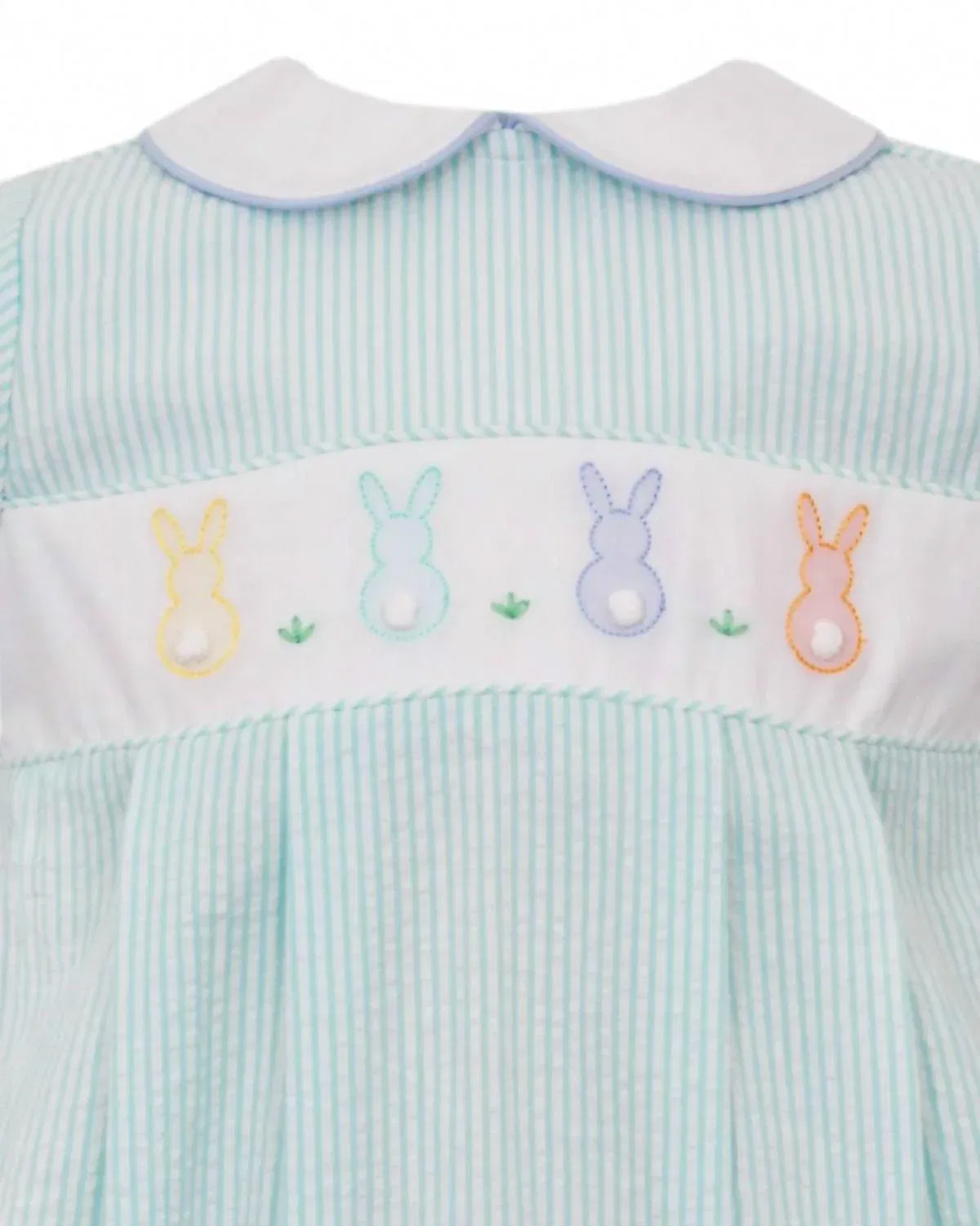 Детский боди-комбинезон для мальчиков с полосатым принтом Cotton Tail Stripe Seersucker Bubble Anavini, Aqua — фото 2
