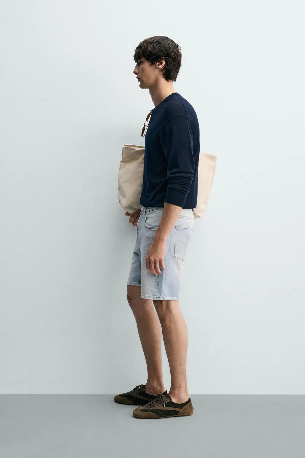 ДЖИНСОВЫЕ ШОРТЫ СТАНДАРТНОГО КРОЯ-БЕРМУДА ZARA, Light Blue — фото 4