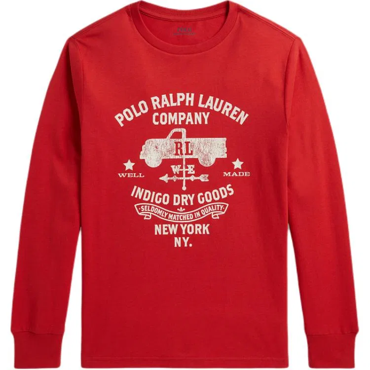 Детская футболка с круглым вырезом хлопковая Polo Ralph Lauren, Postal Red