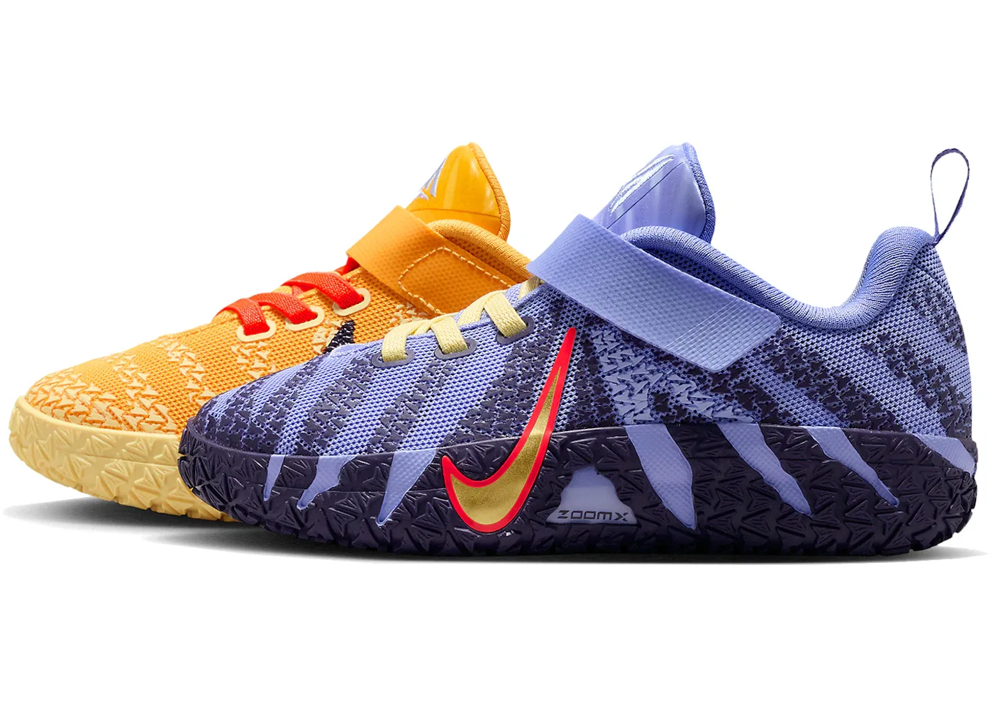 Детские кроссовки для мальчиков с ярким дизайном Nike Ja 3, Soft Yellow/Purple Dynasty/Volt Tint/Light Thistle/Bright Crimson — фото 2