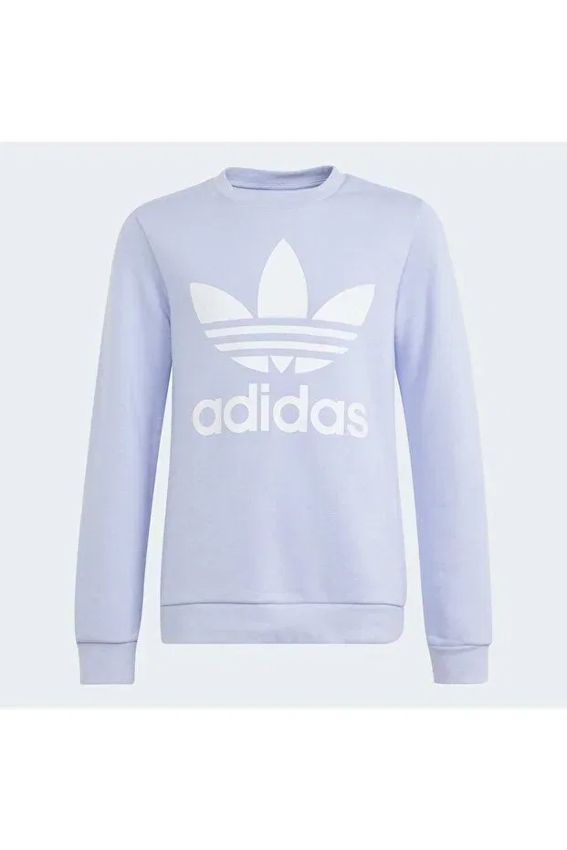 Детские свитшот для девочек с длинным рукавом Trefoil Crew Adidas, Violet Tone