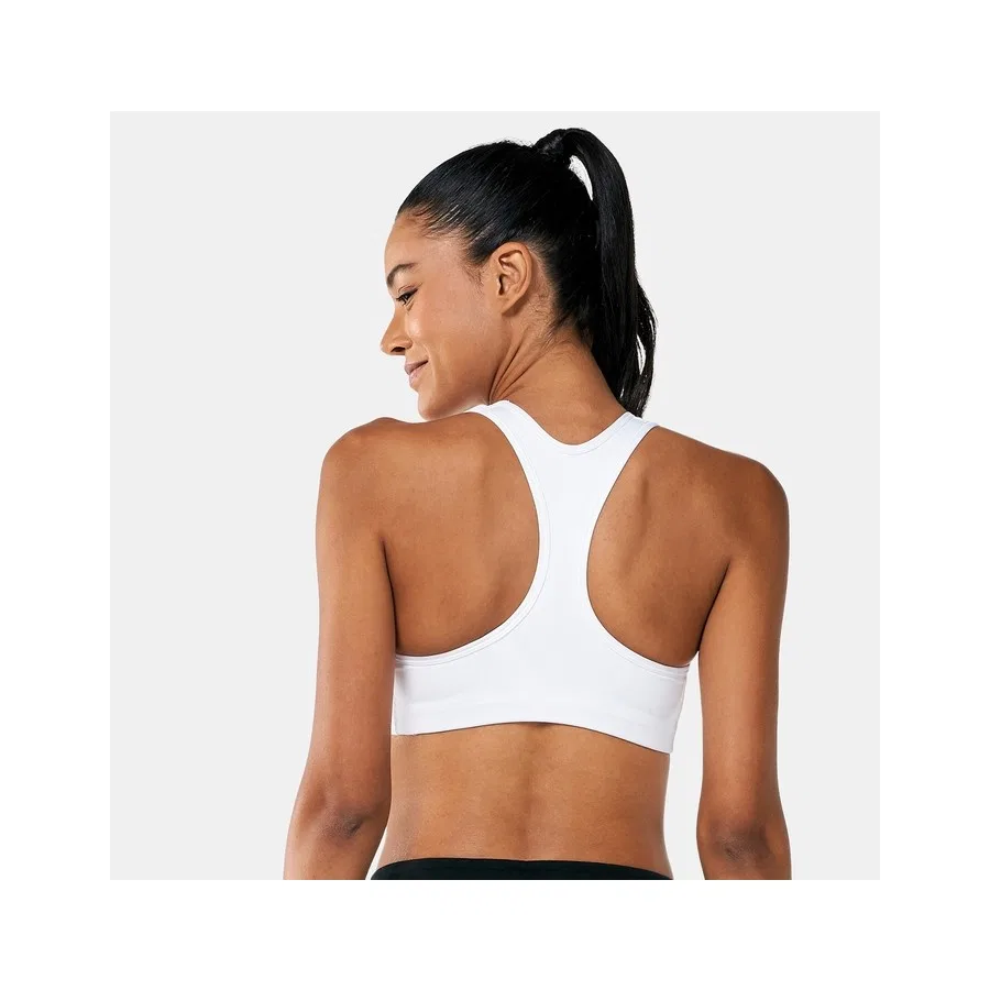 Спортивный бюстгальтер с принтом Swoosh Dri-Fit Futura Bra Nike, Белый — фото 4