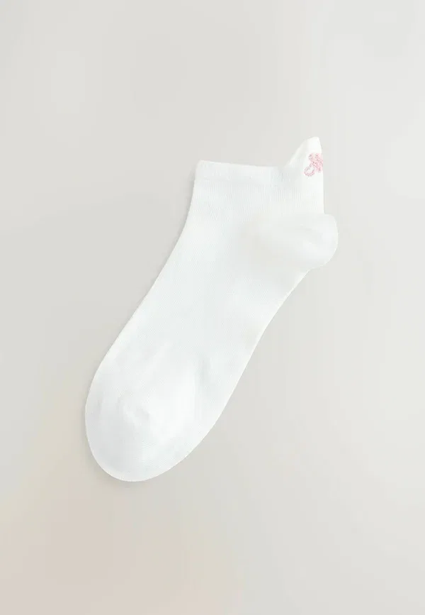 Носки однотонные Back embroidered motif trainer socks 4 pack Next, White 'n' Swirl Logo, белый — фото 2
