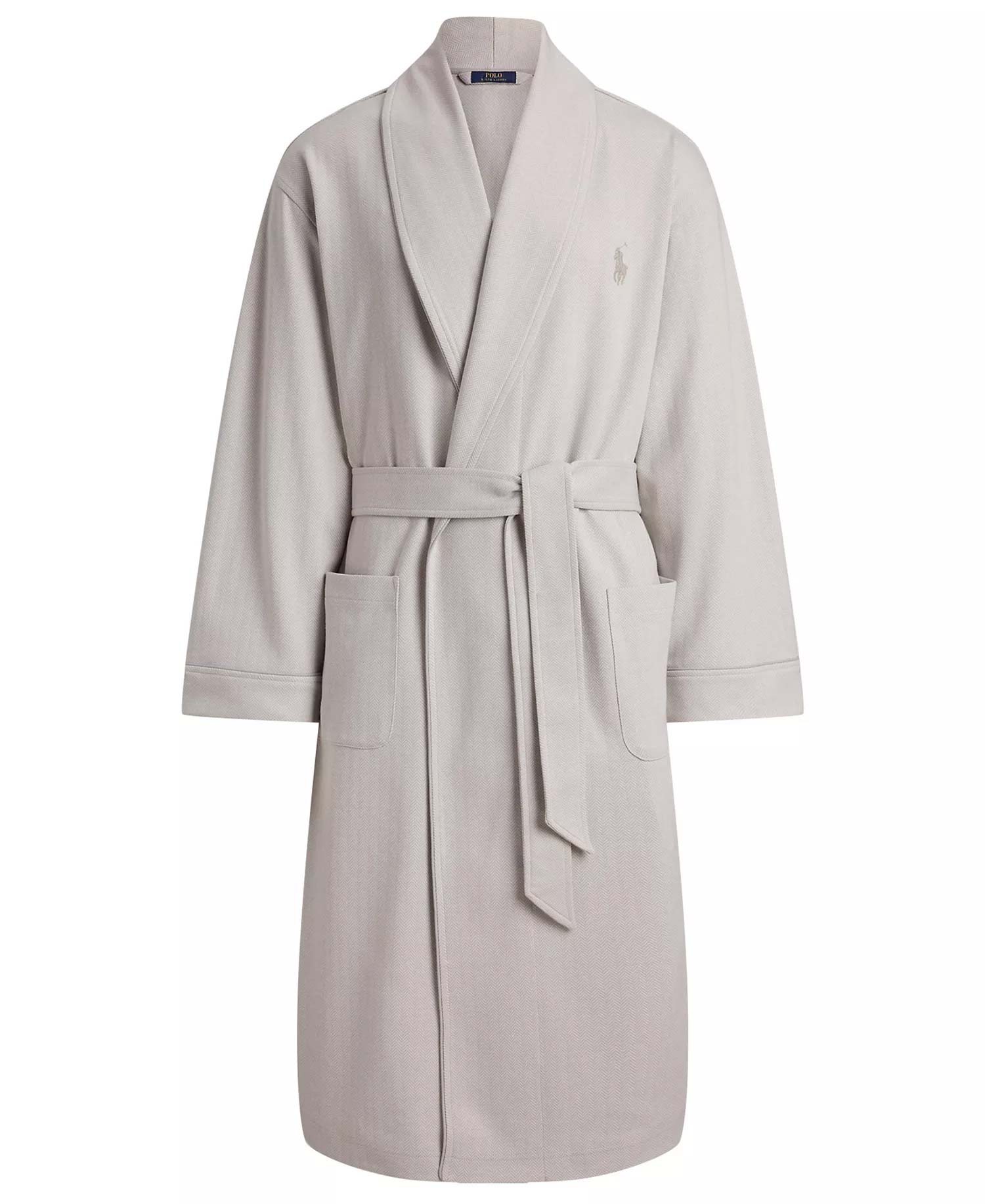 

Мужской халат с жаккардовым узором "елочка" Polo Ralph Lauren, серый