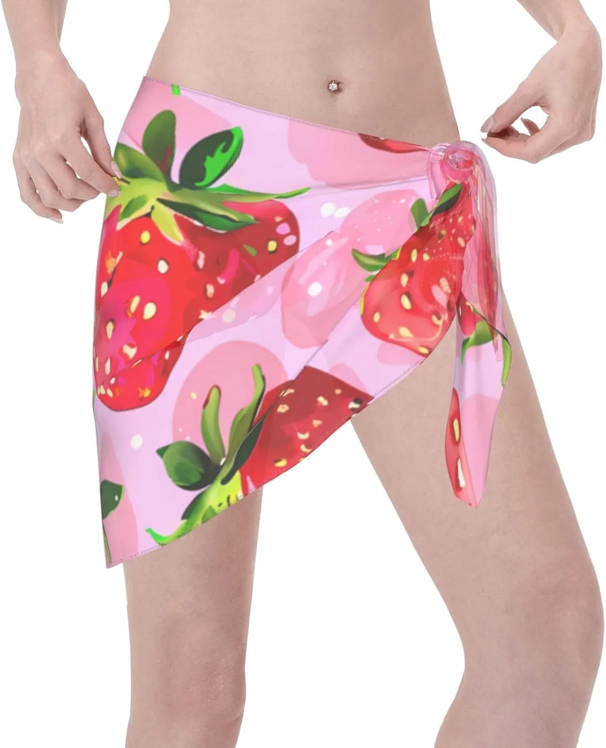 Женский пляжный саронг с принтом арбуза, Strawberry 10 — фото 3