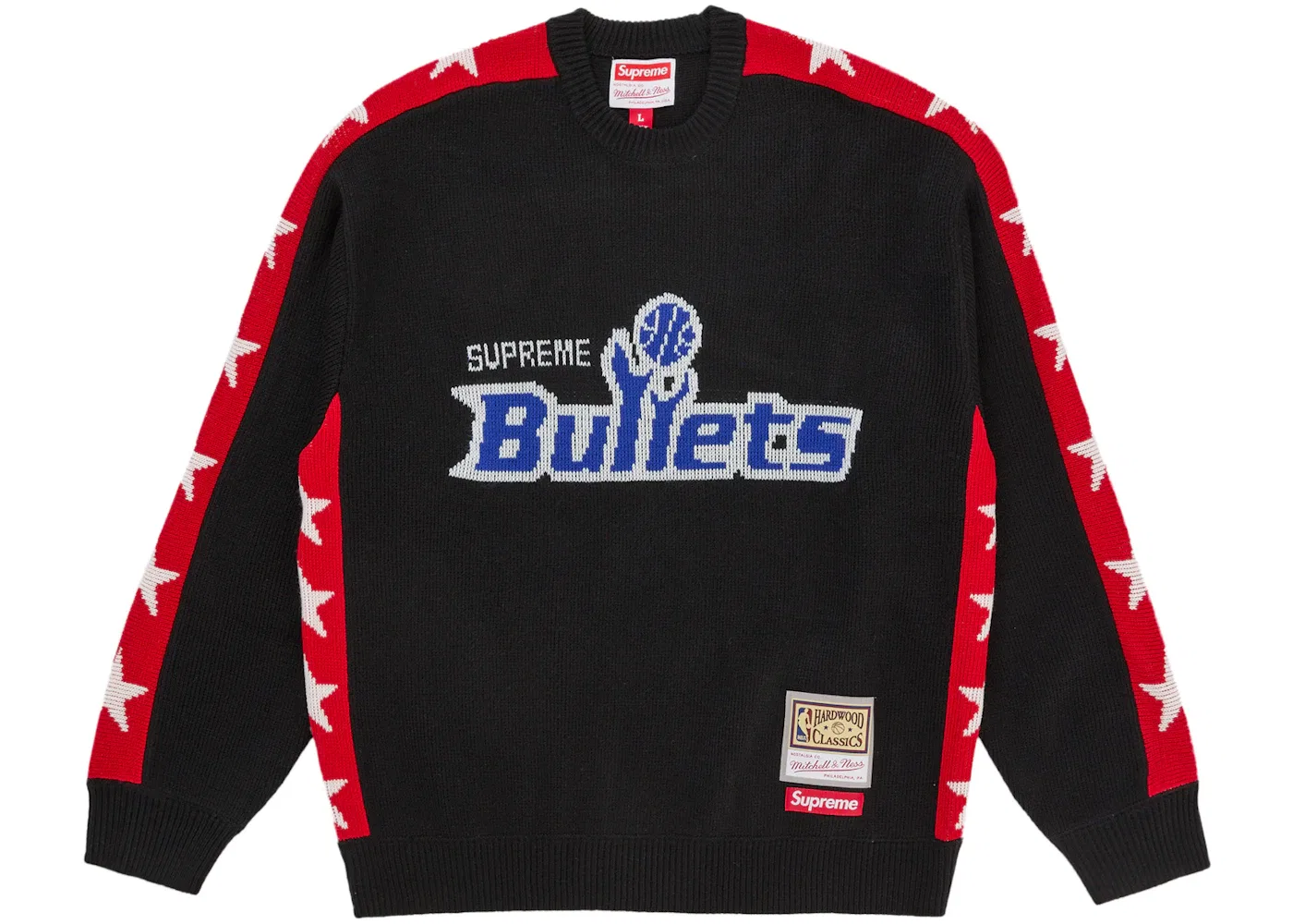 Мужской свитер с принтом Supreme Mitchell & Ness Teams Sweater, Black