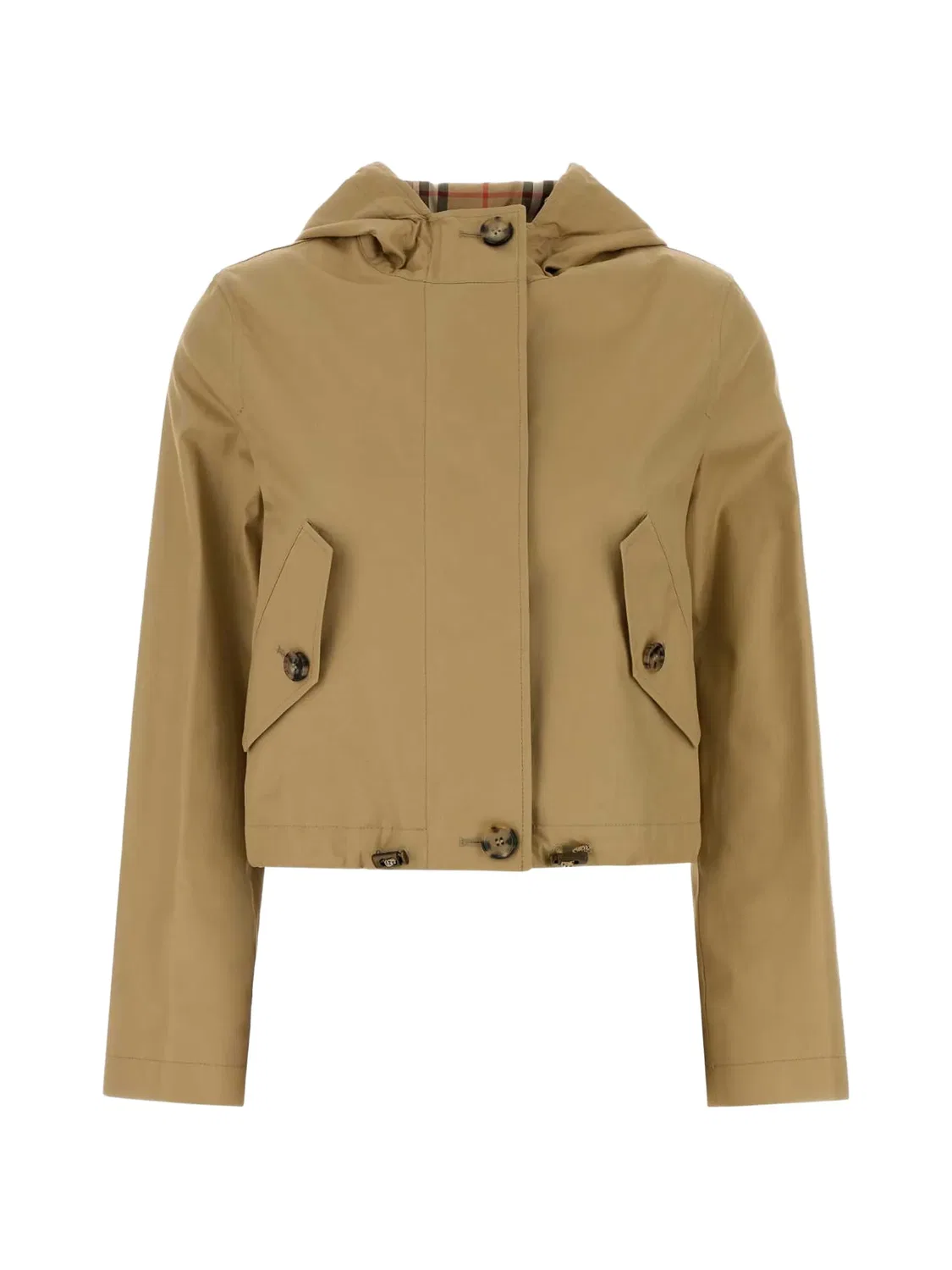 Укороченная парка из габардина Burberry, нейтральные