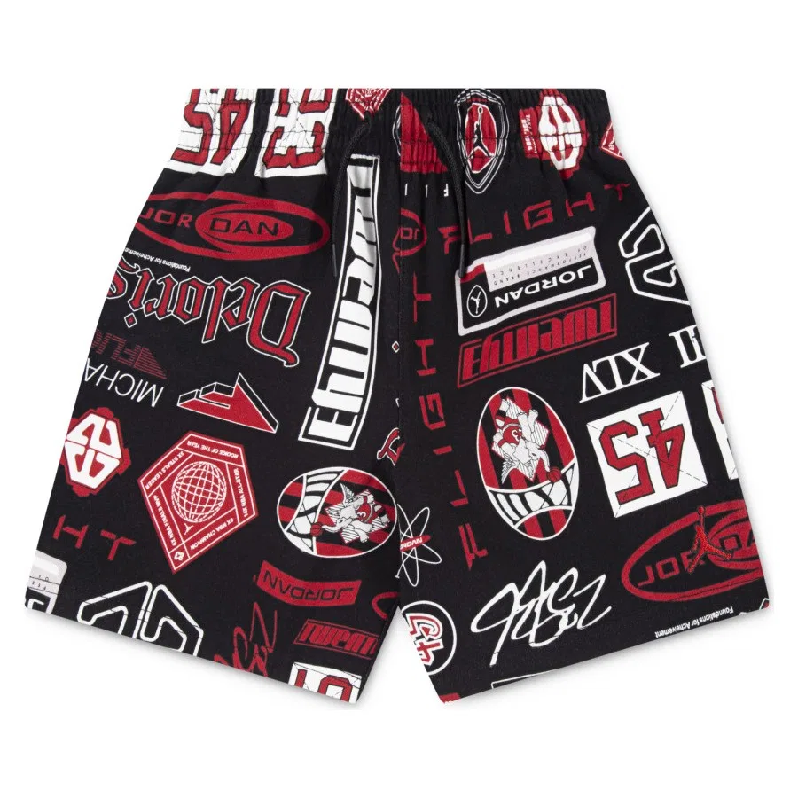 Шорты спортивные хлопковые Jordan Jdb Mj Essentials Ft Aop Short Nike, Черный