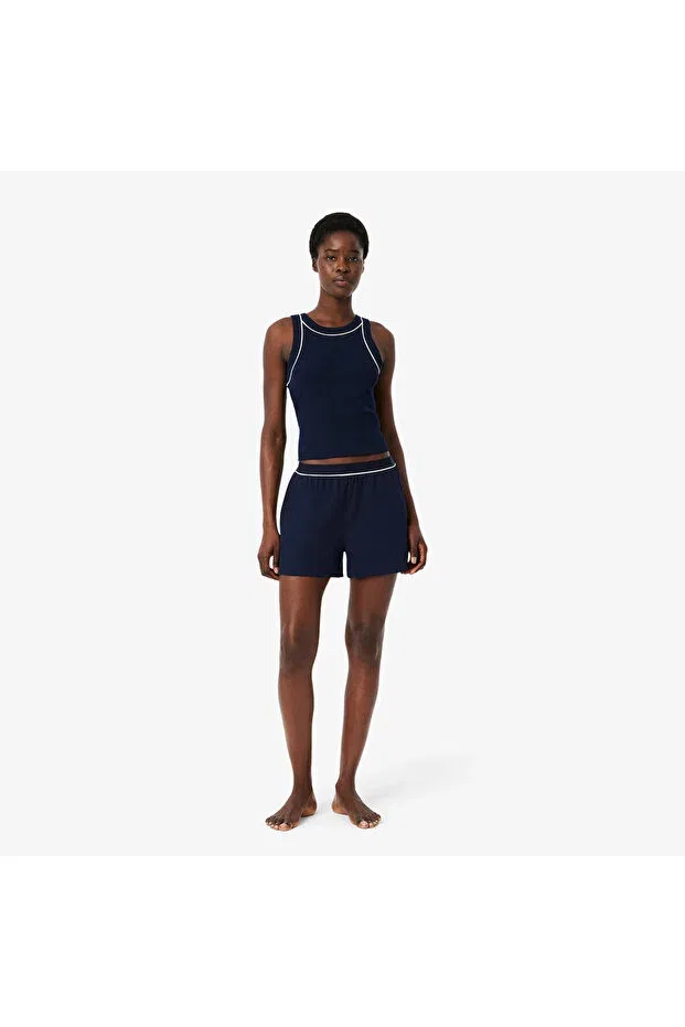 Комплект пижама женская Lacoste 525-Blue, без рукавов, темно-синий