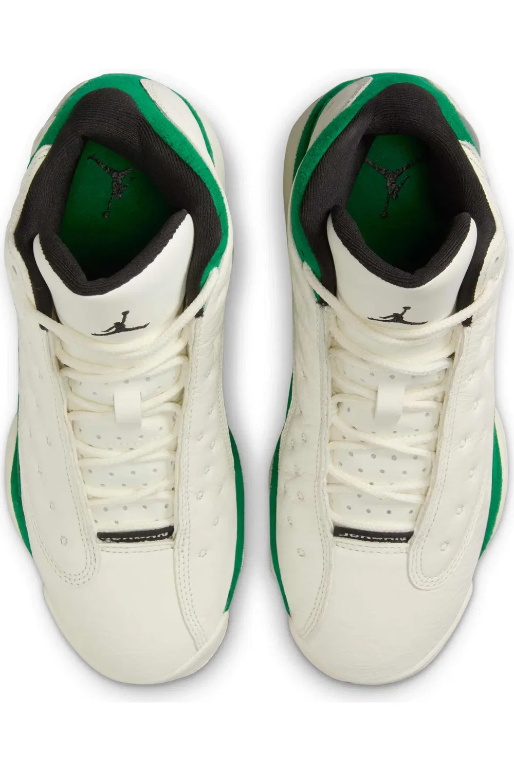 Кроссовки детские высокие Air Jordan 13 Retro Nike, Sail/Pine Green/Black — фото 3