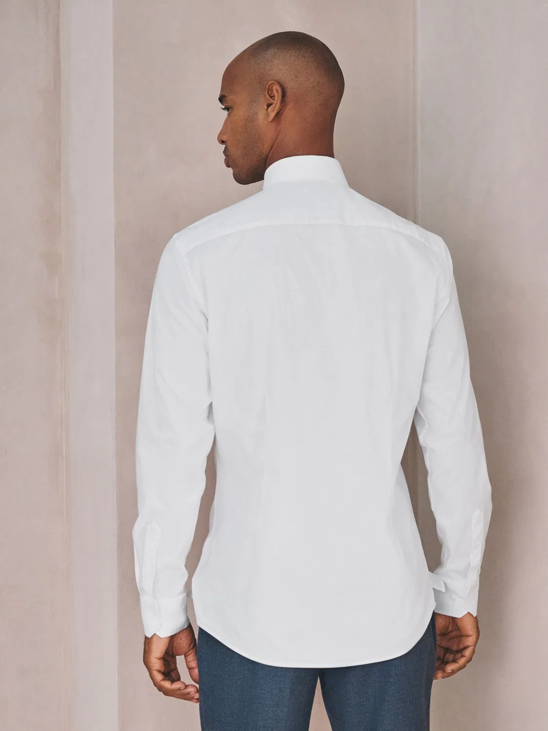 Рубашка формальная, slim fit, White Slim Fit Cotton Stretch Long Sleeve Formal Shirt Next, белый — фото 2