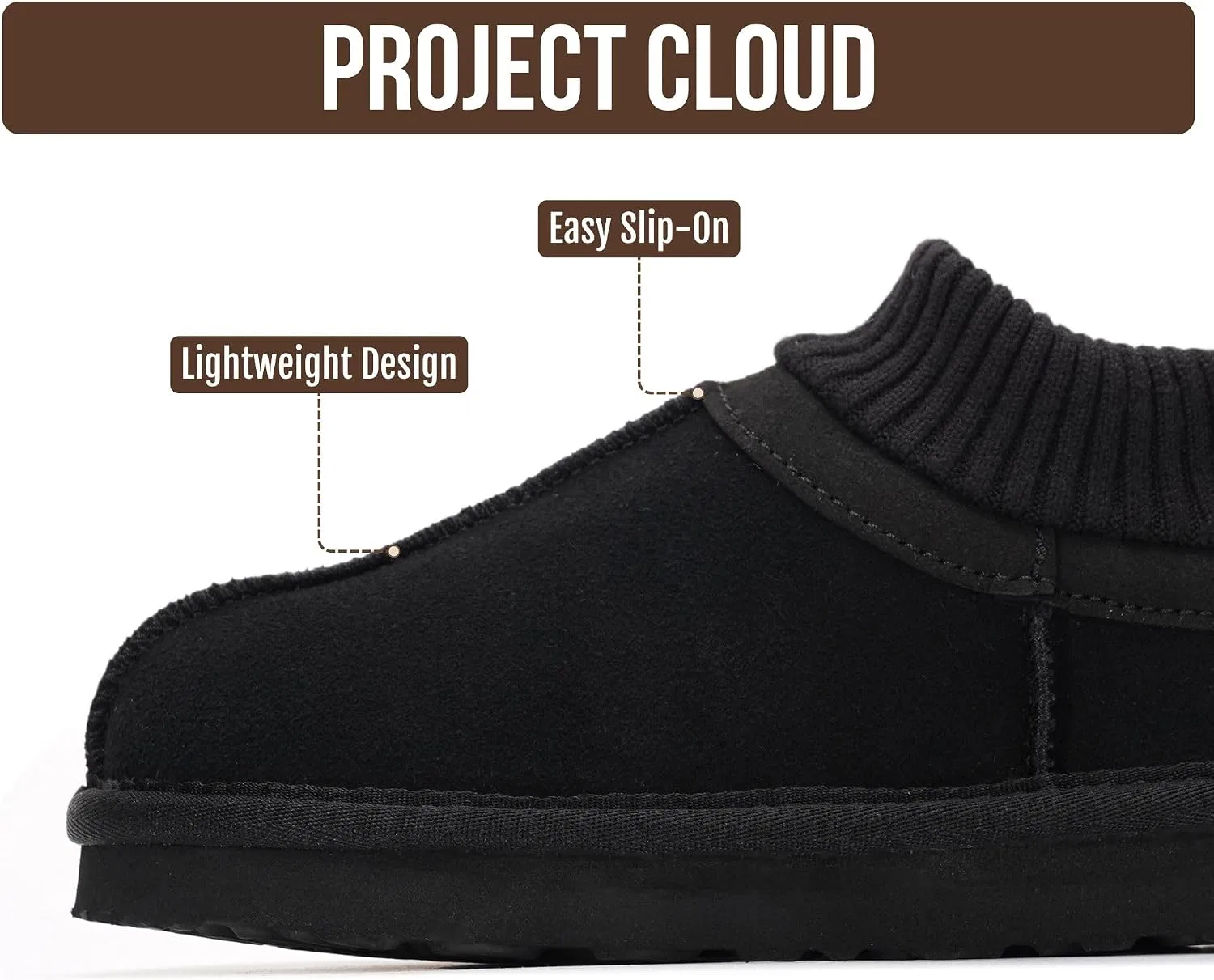 Детские сапоги для девочек с подкладкой из овчины Project Cloud, Black Suede Dreamon — фото 4
