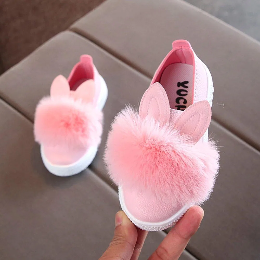 Детские кроссовки для девочек с принтом кролика, модель Cute Bunny, бренд, Pink — фото 2