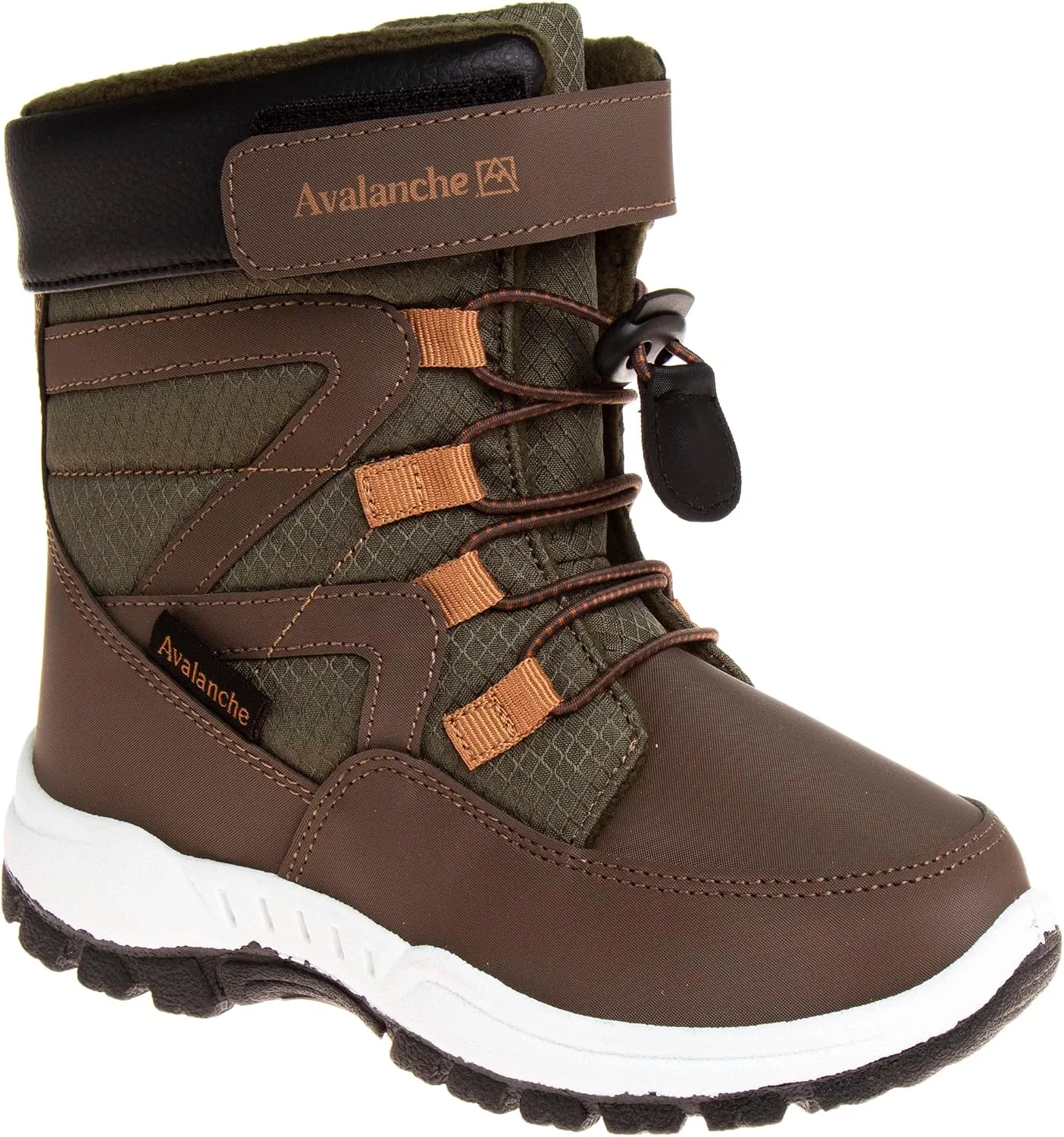Детские зимние снежные ботинки для мальчиков с утеплением и нескользящей подошвой Avalanche, Brown Oil