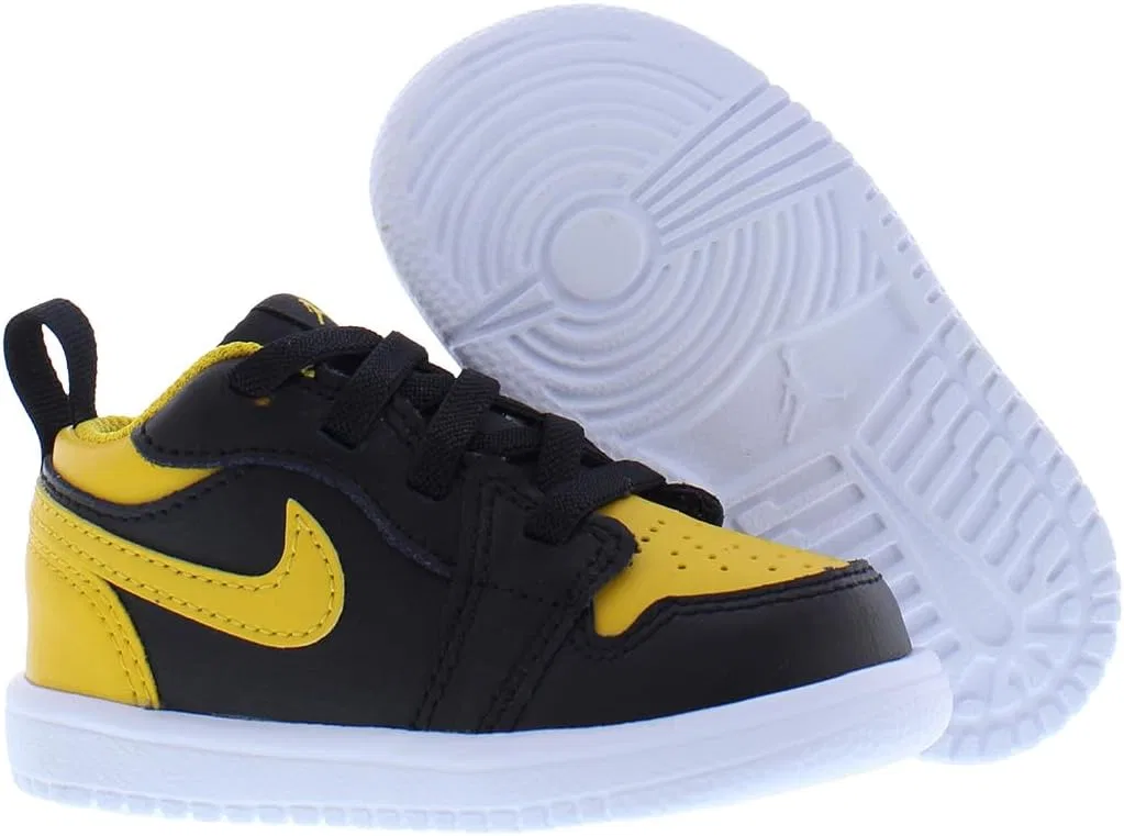 Детские кроссовки для мальчиков Air Jordan Low Alt Nike, Black/White/Yellow Ochre-Black — фото 4