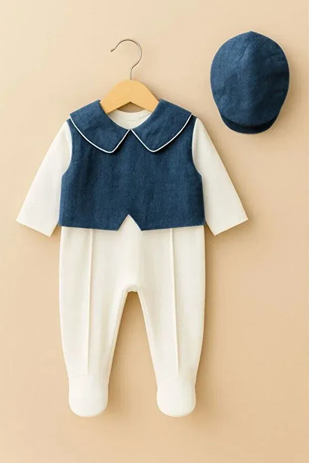 Детский комбинезон для новорожденных хлопковый Minytrendy, Blue