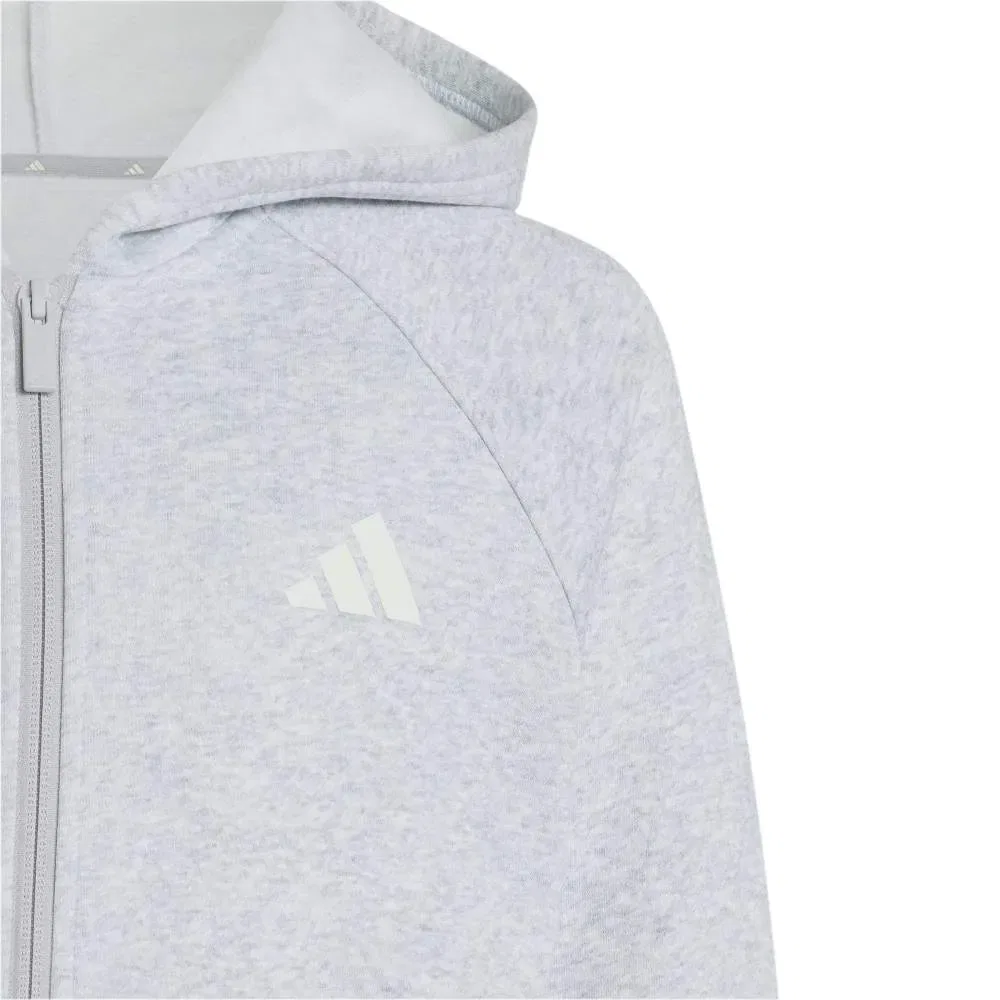 Худи на молнии Collegiate Typography Adidas, серый — фото 4