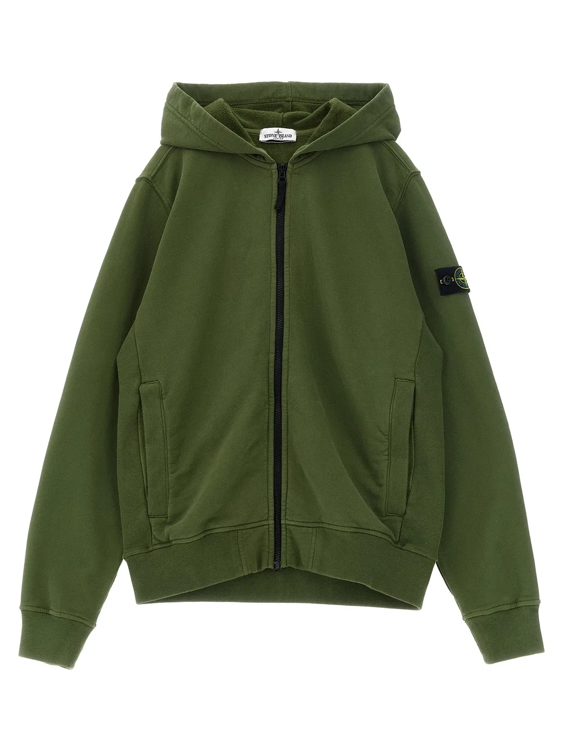 Худи Stone Island Junior, зеленый