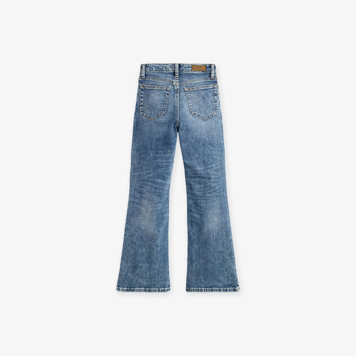 Джинсы-клеш из эластичного денима для девочек Polo Ralph Lauren, синий — фото 3