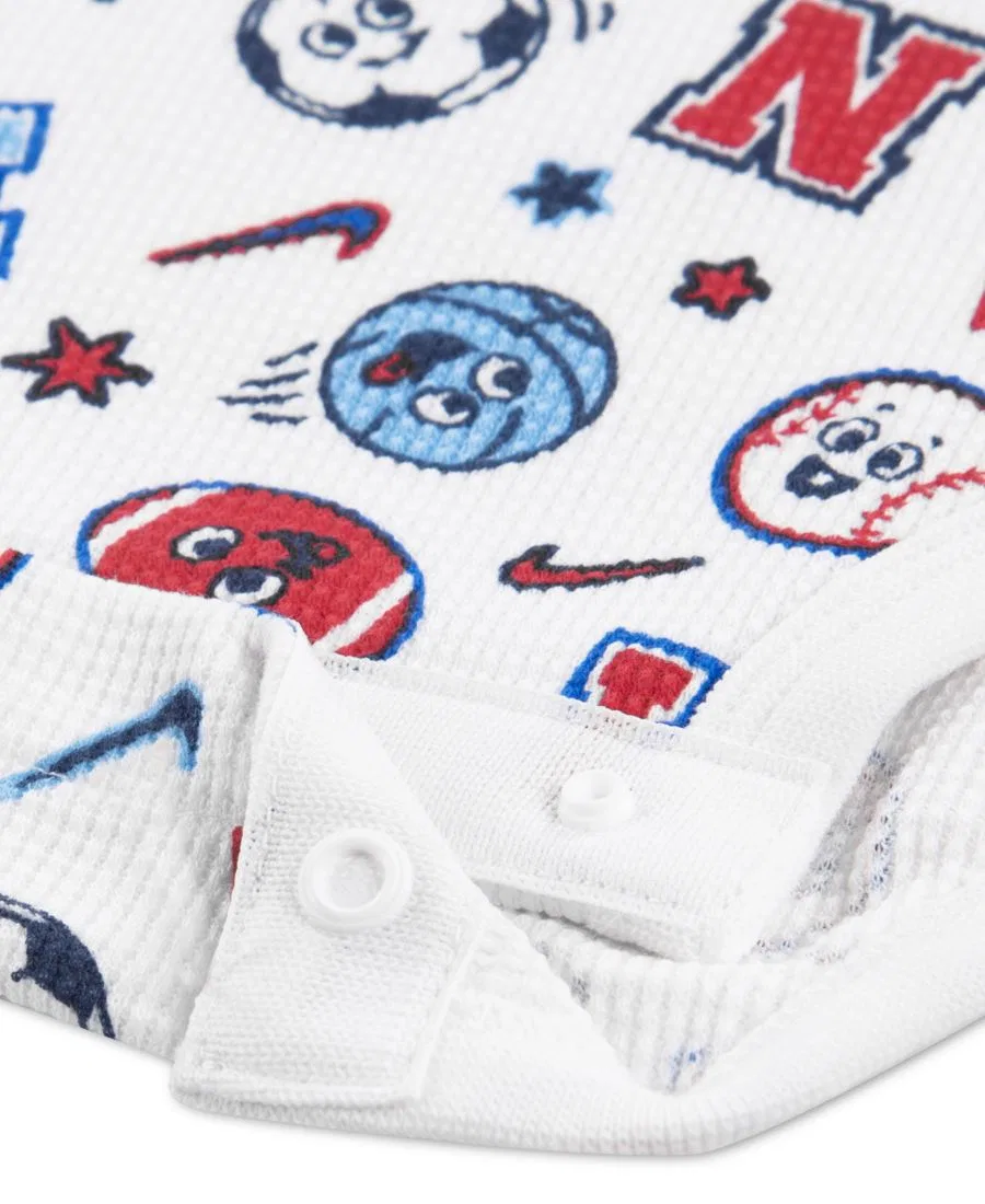 Комплект из боди и брюк для малыша с принтом Nike, White/Blue — фото 4