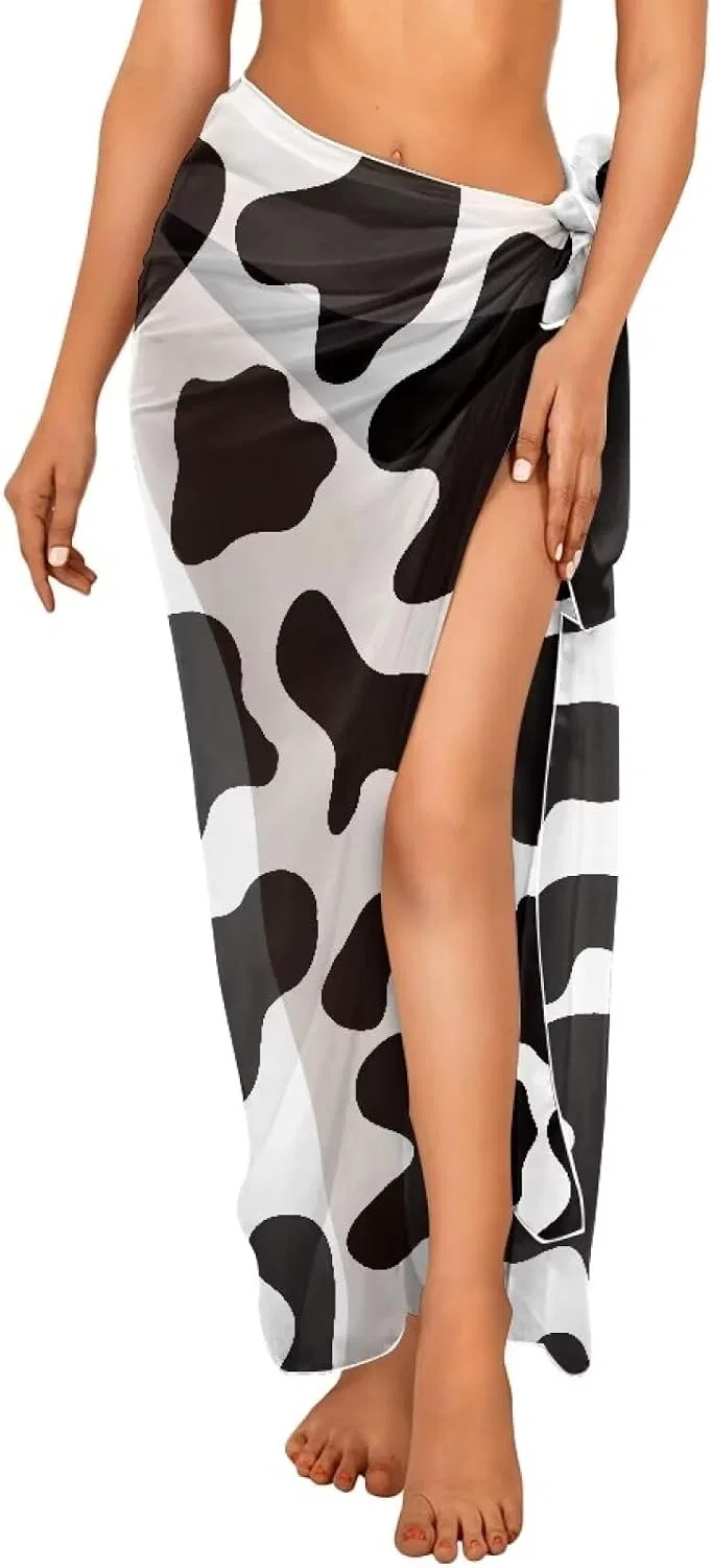Женское пляжное парео из шифона, Black Cow
