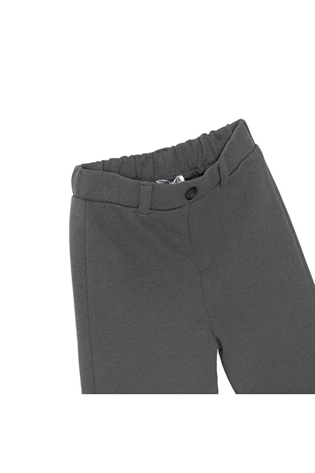 Детские брюки для девочек хлопковые Relaxed Fit Ebebek Hello Baby, Dark Gray — фото 3