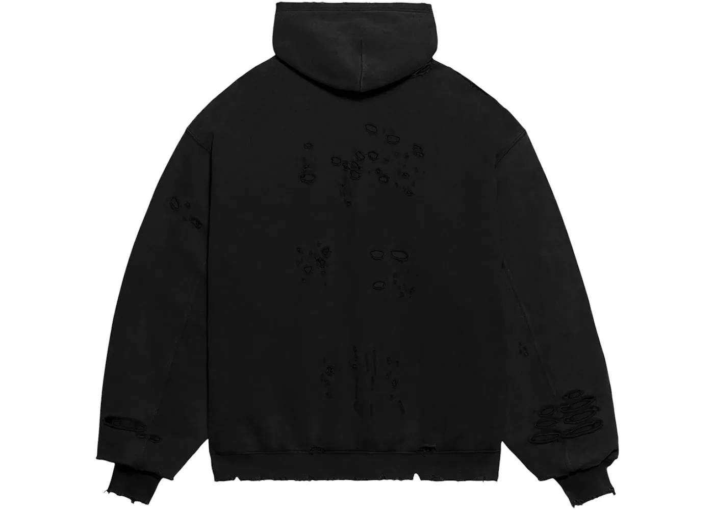 Мужской худи oversize fit с принтом Caps Destroyed Balenciaga, Black/White — фото 2