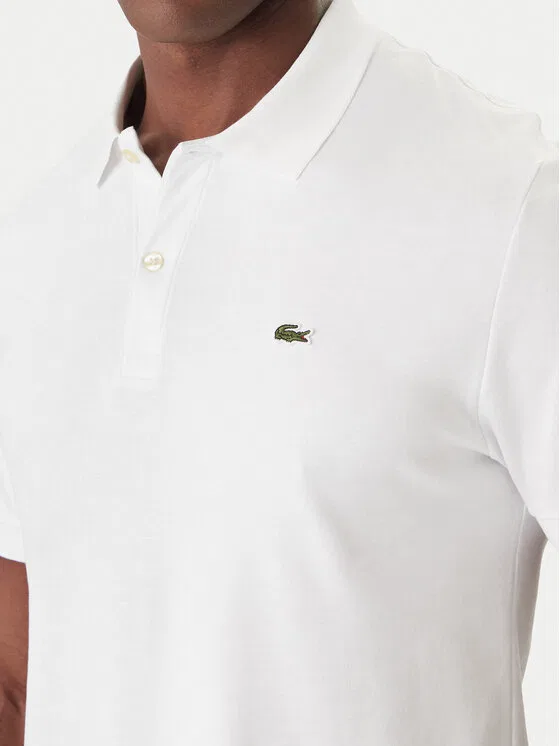 Поло Lacoste Regular Fit, мужское, однотонное, белый — фото 4
